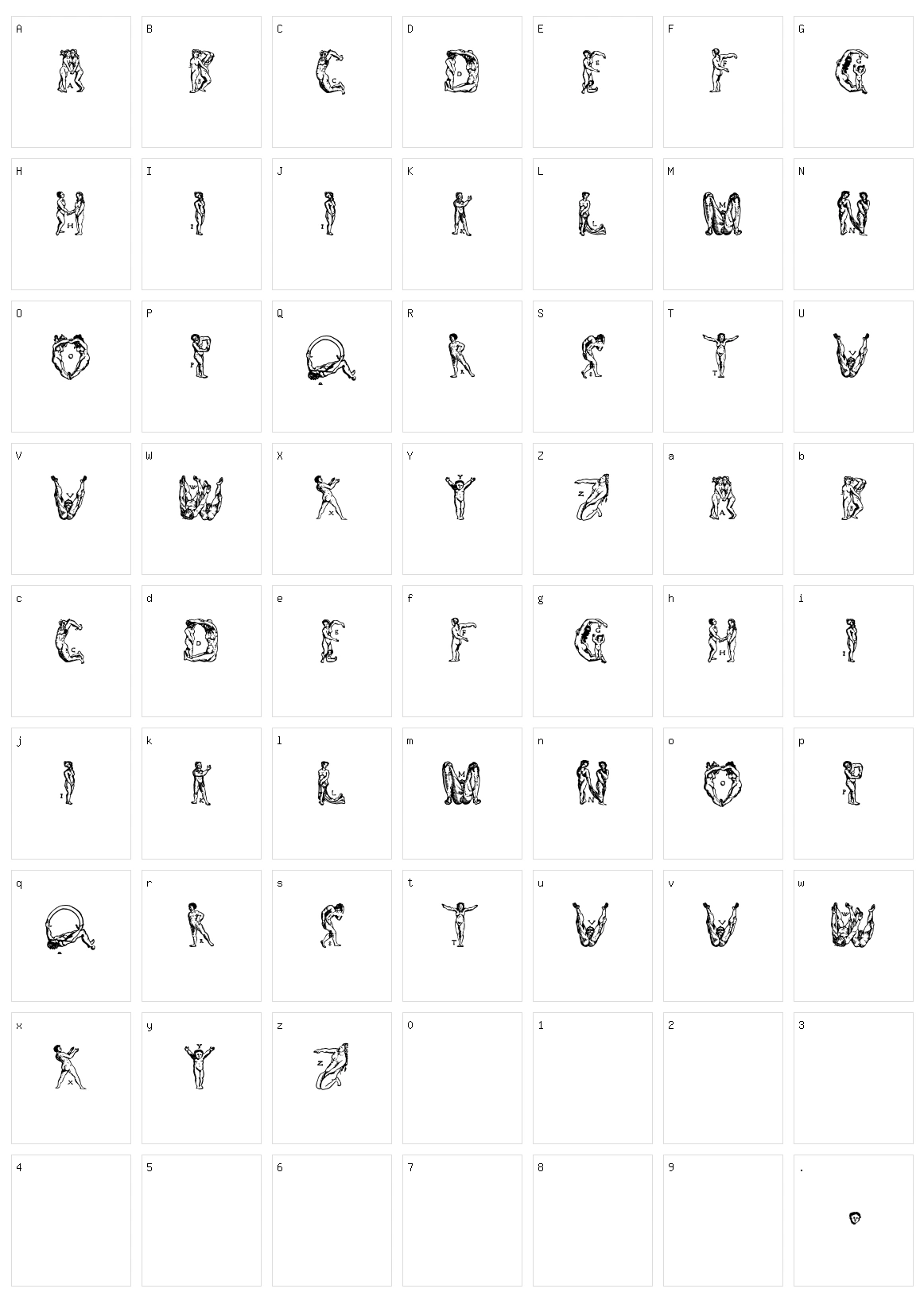 Menschenalphabet Character Set