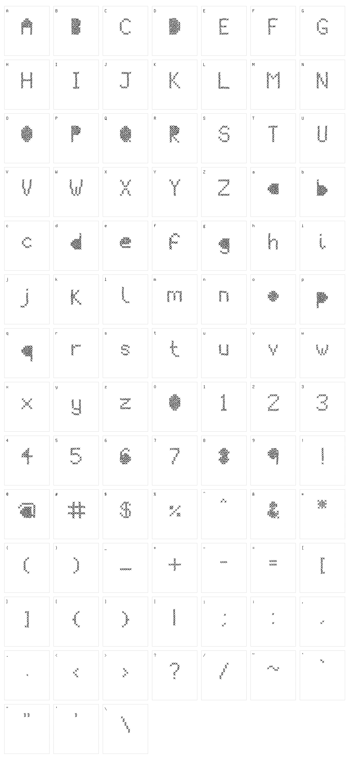 Mesh Stitch Character Set