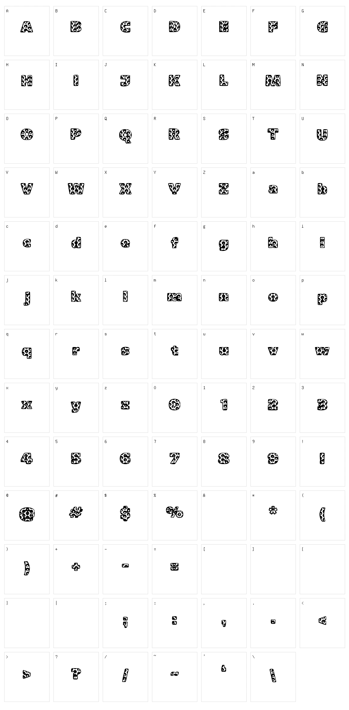 Metalic Character Set