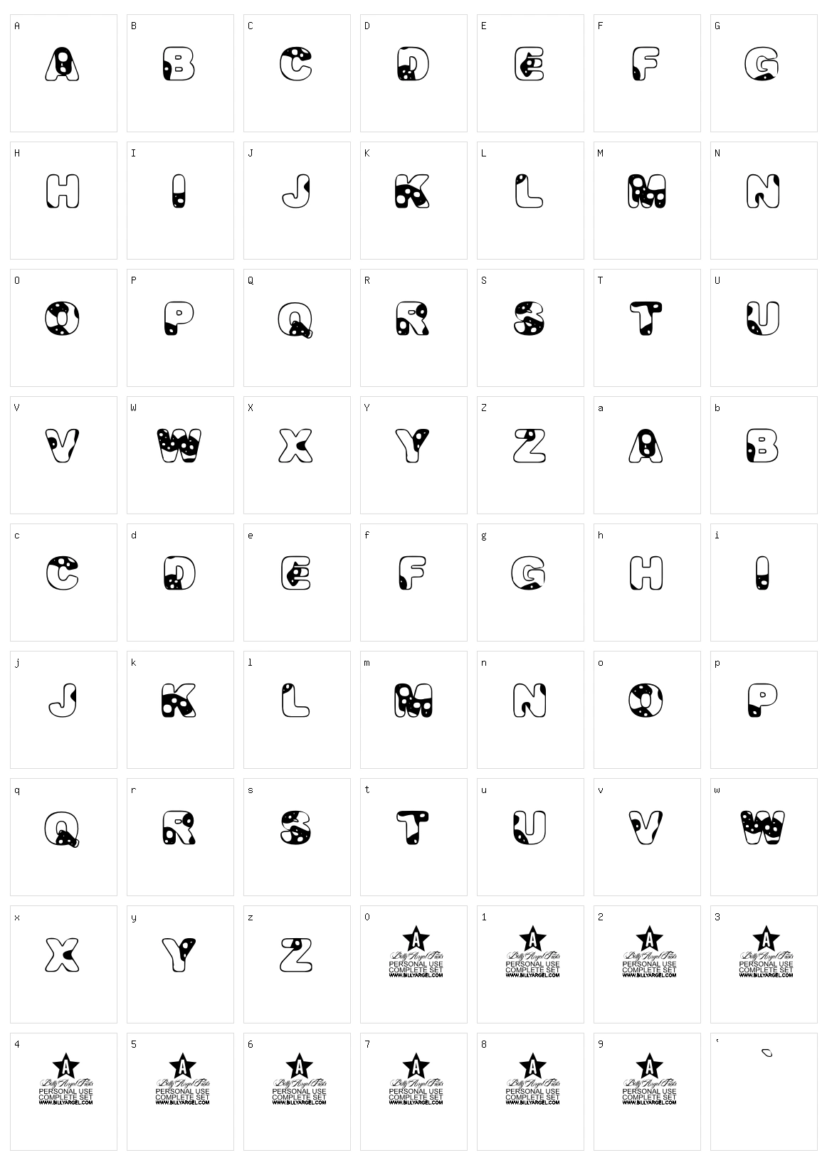 Milkyway Character Set