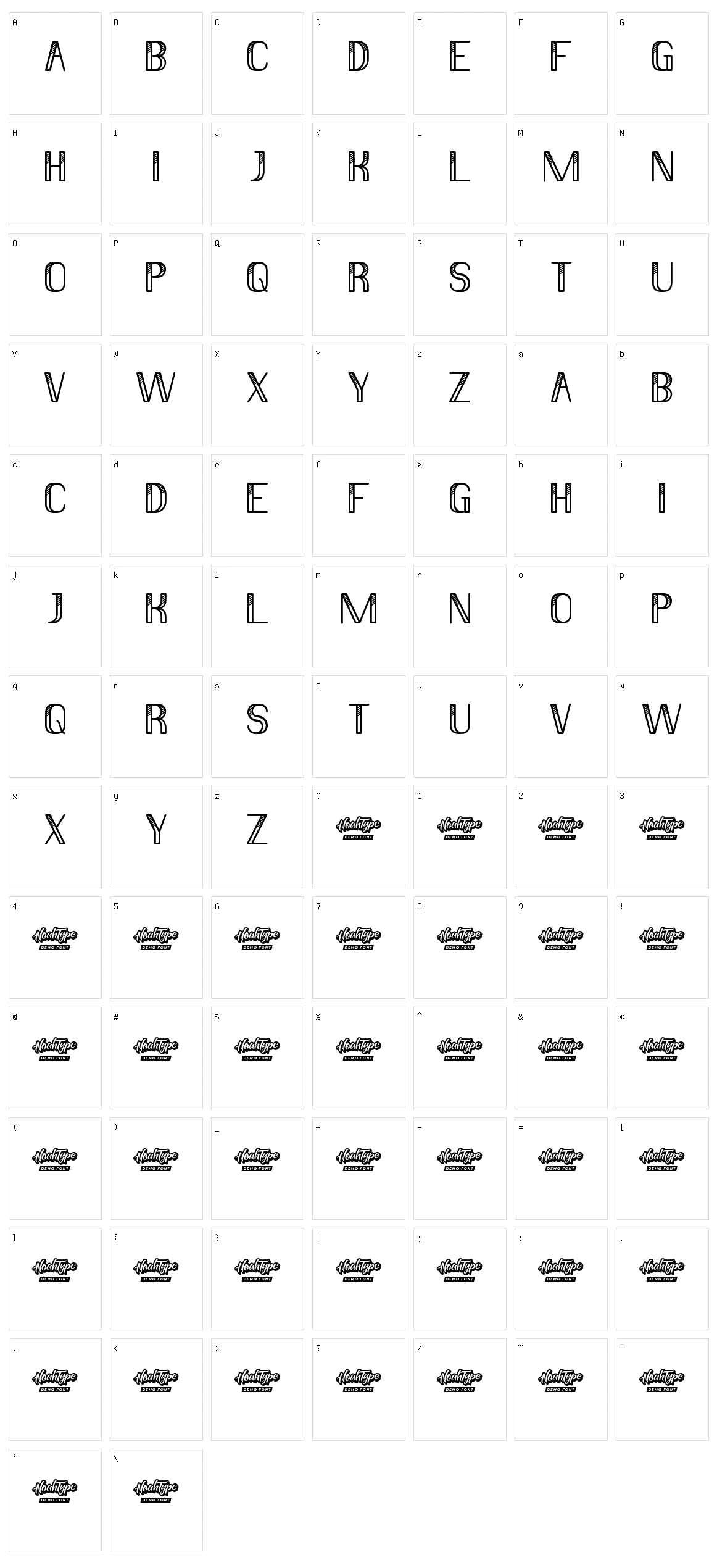 Mini Striped Character Set