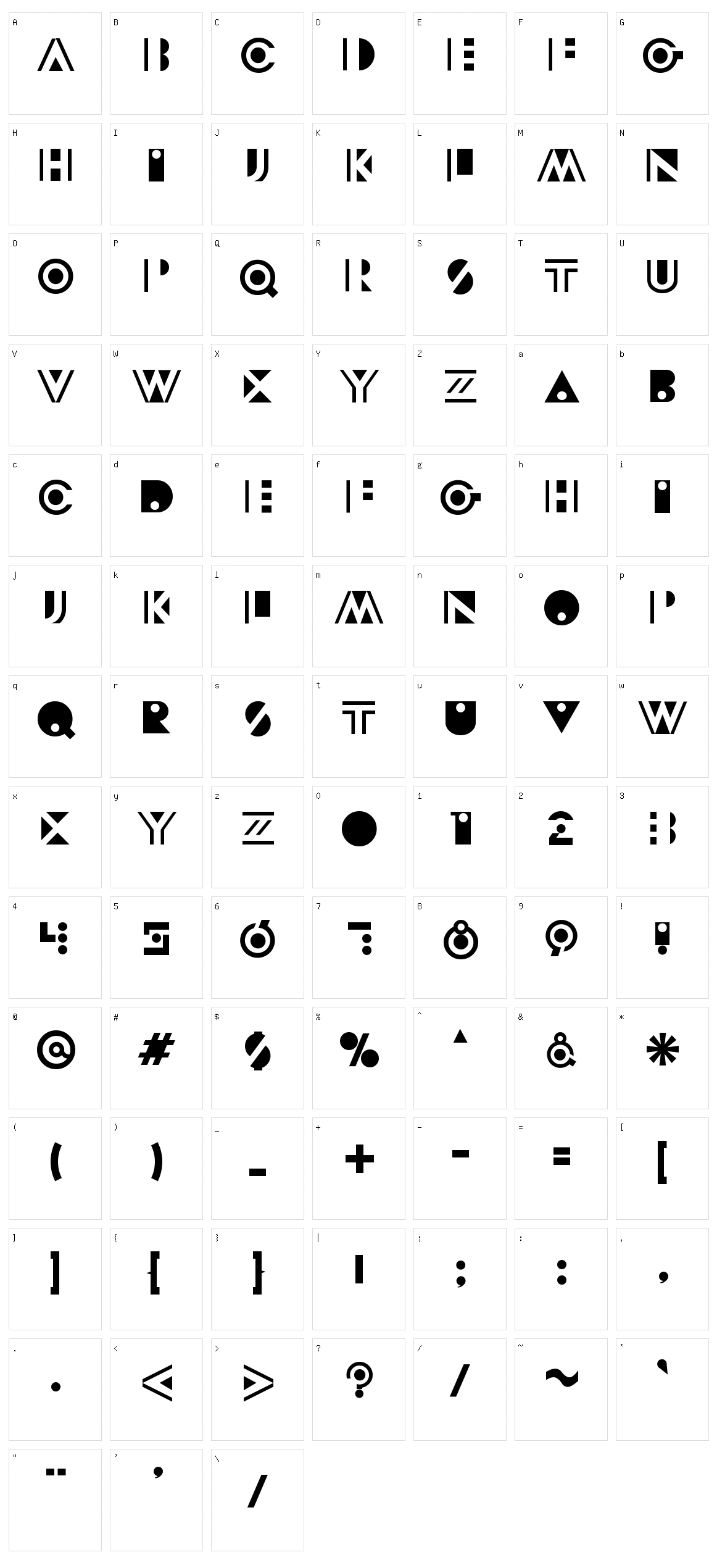 Modeccio Character Set