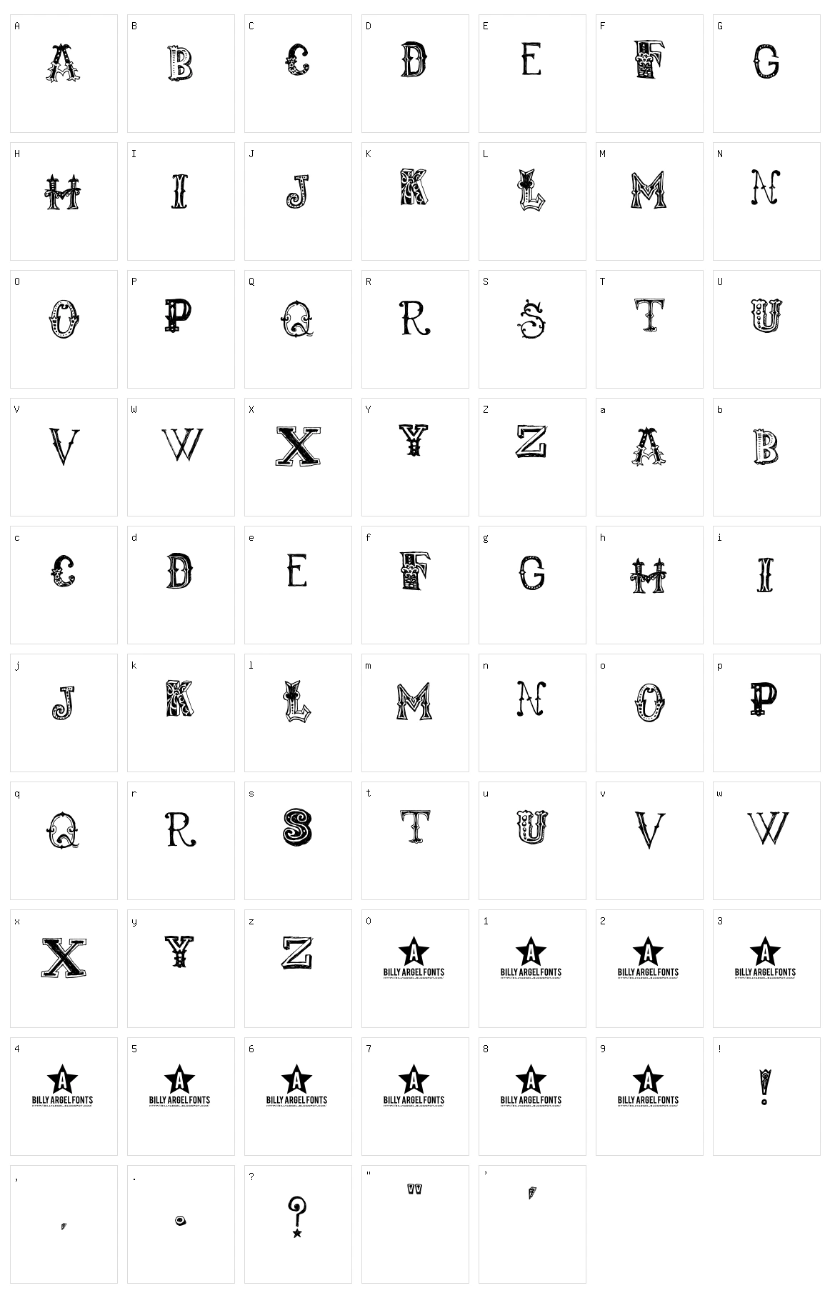 Monbijoux Character Set