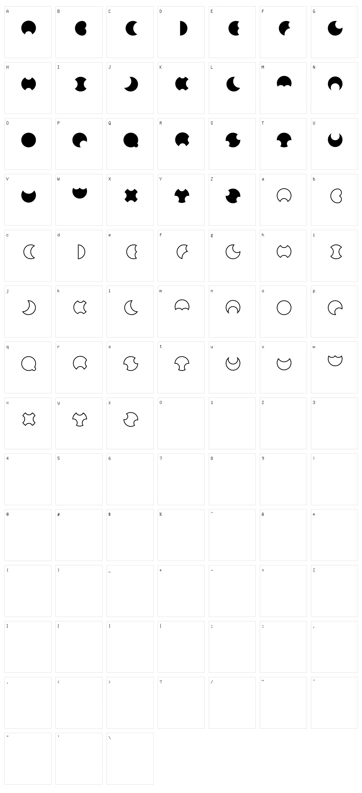 Moon Character Set