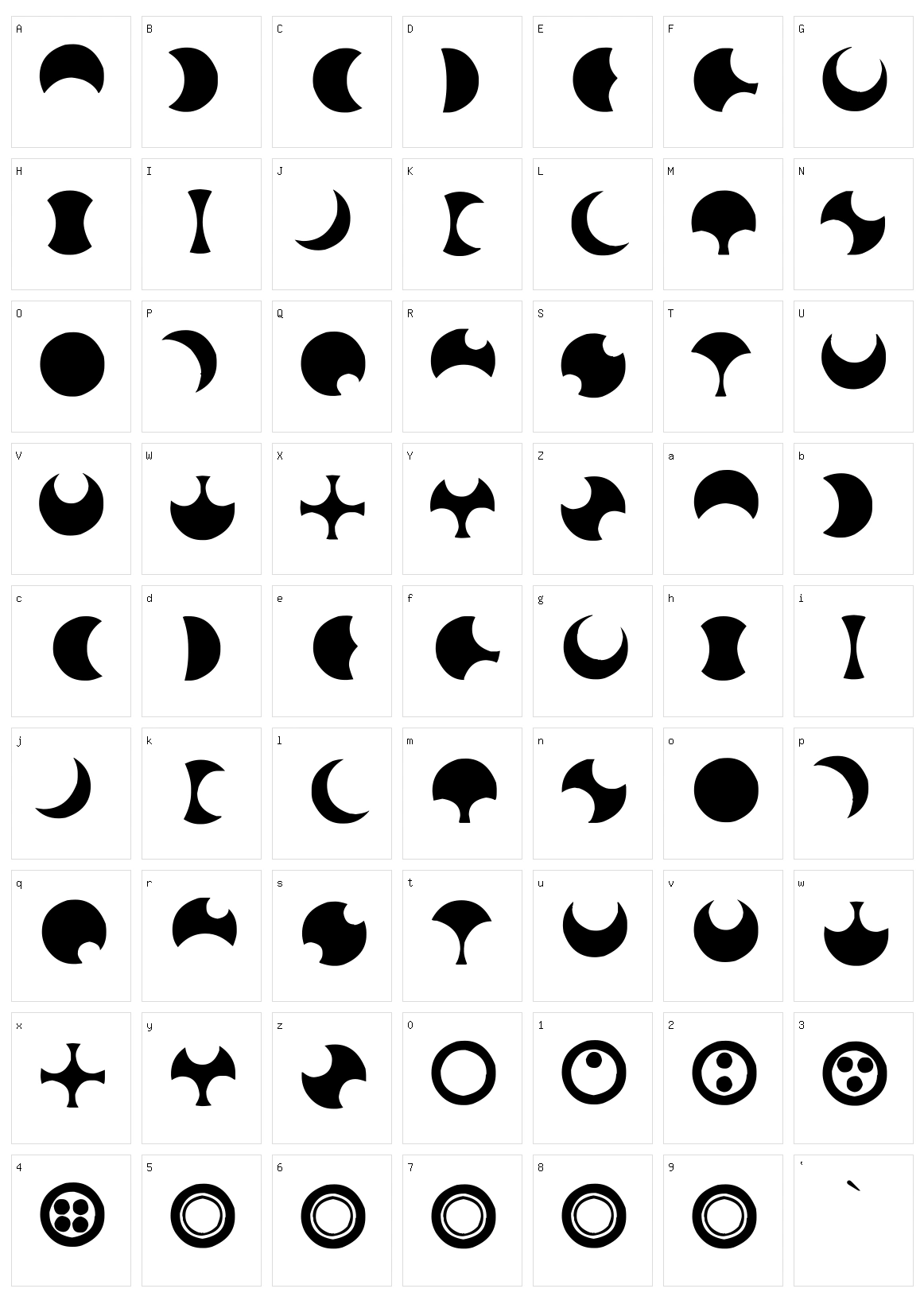 Moonogram Character Set