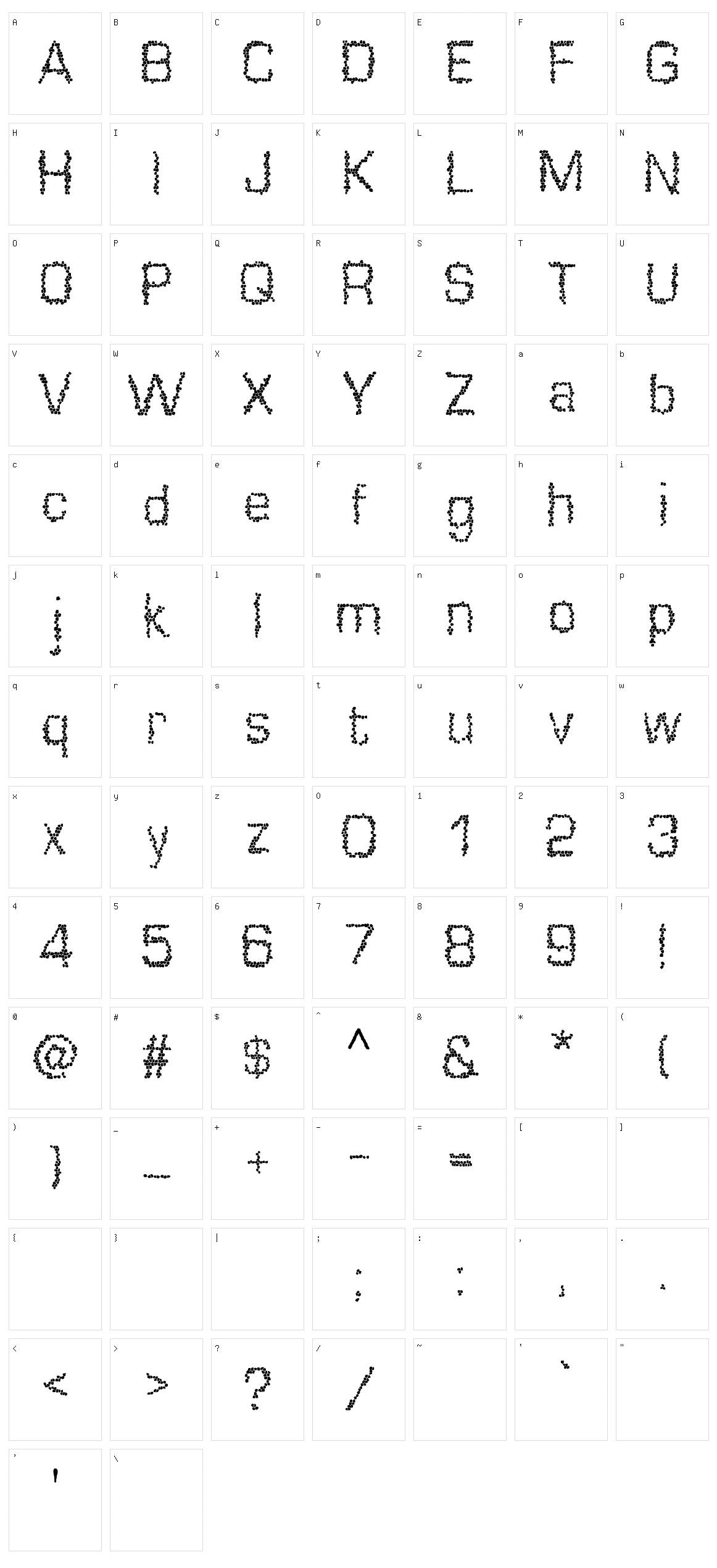 Mosaique Character Set