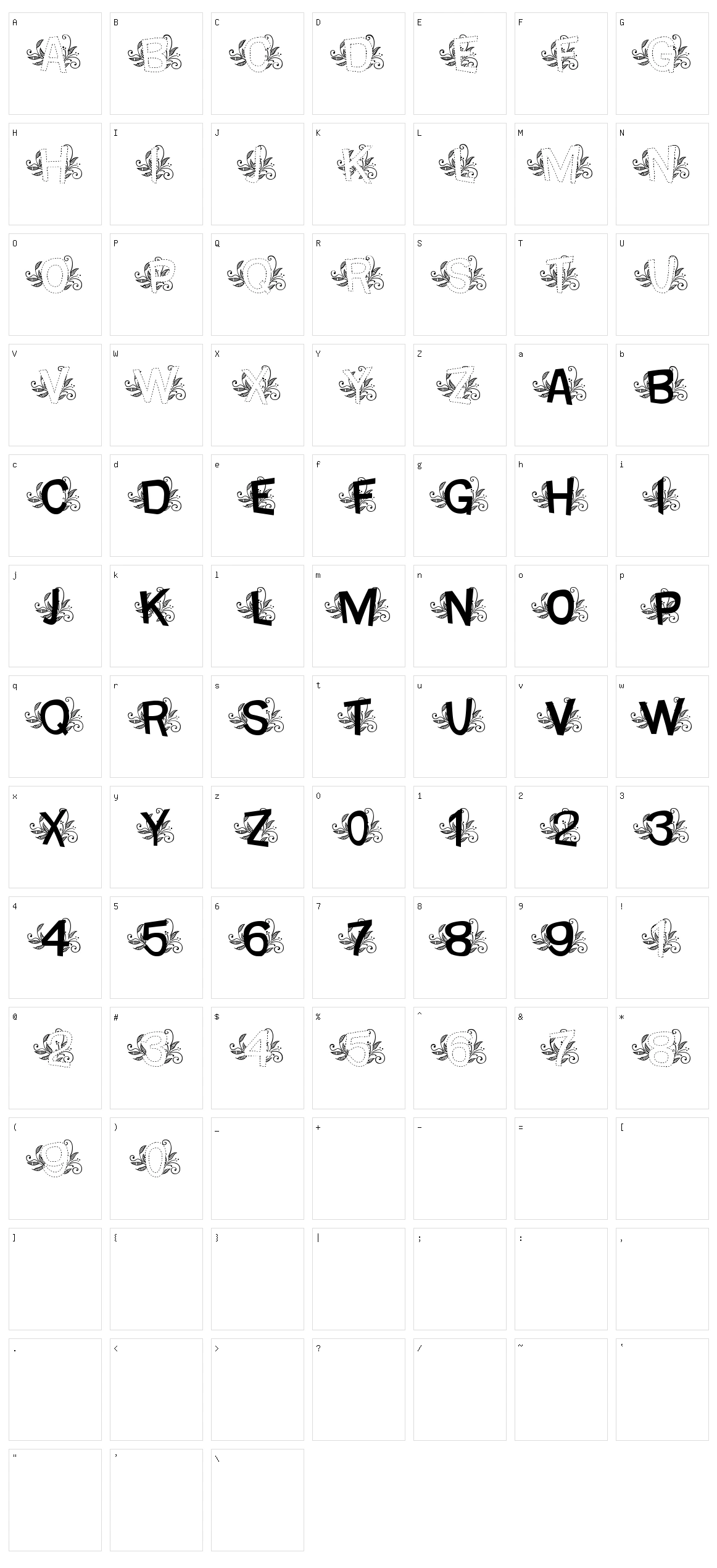 MTF Base Dash Leafy Character Set