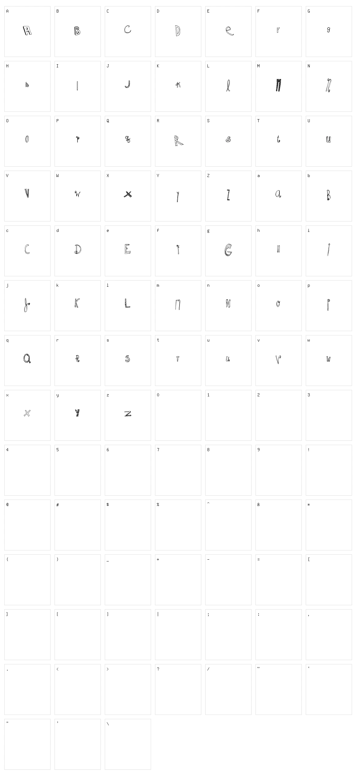 MTF Whacko Character Set