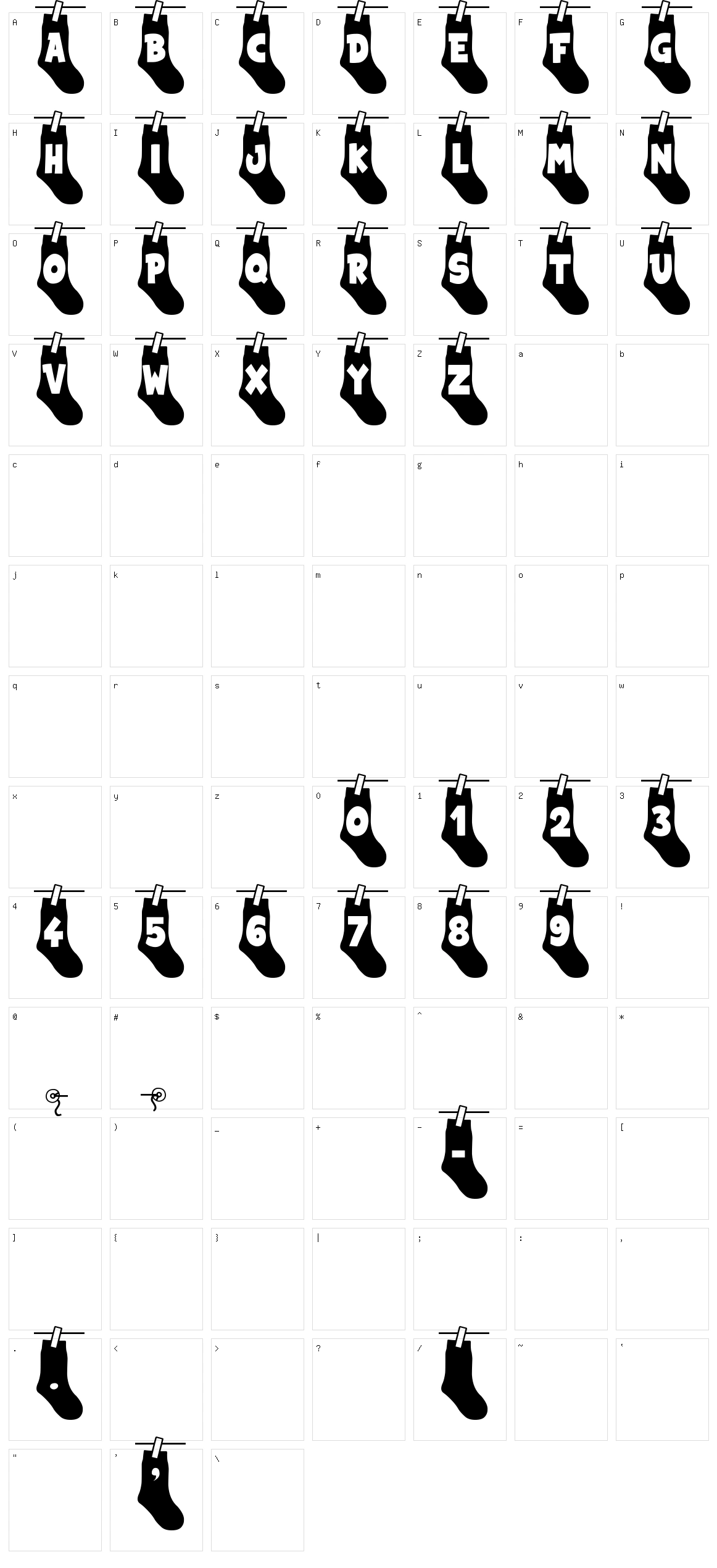My Socks Line Character Set