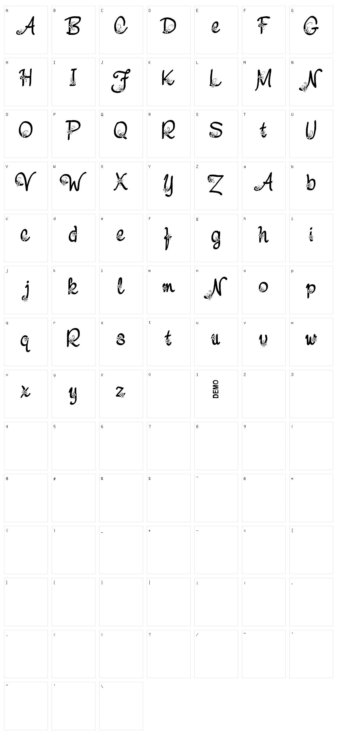 Nebulo Character Set