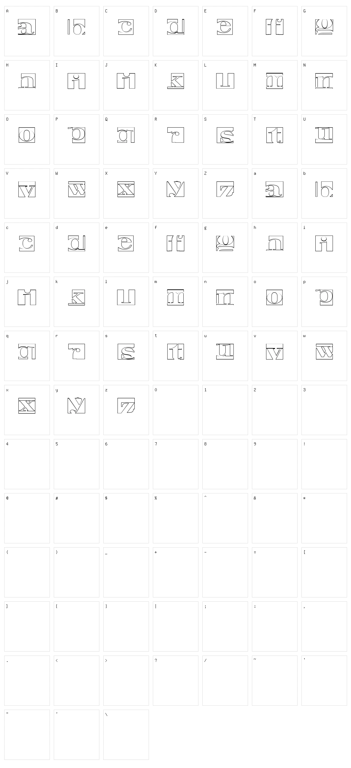 Negative Space Character Set