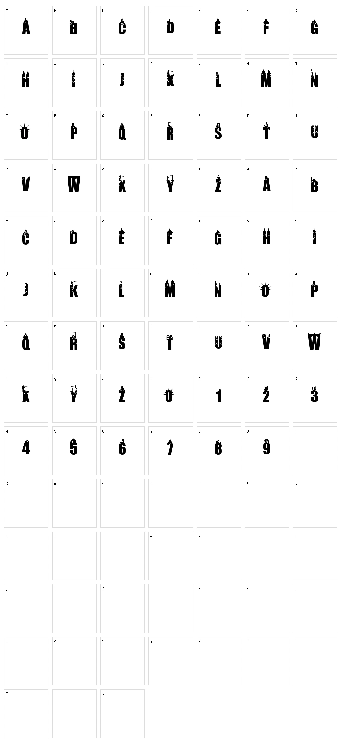 New York City Character Set