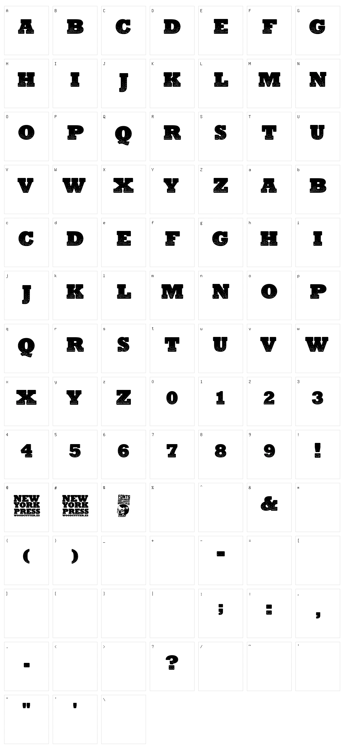 New York Press Character Set
