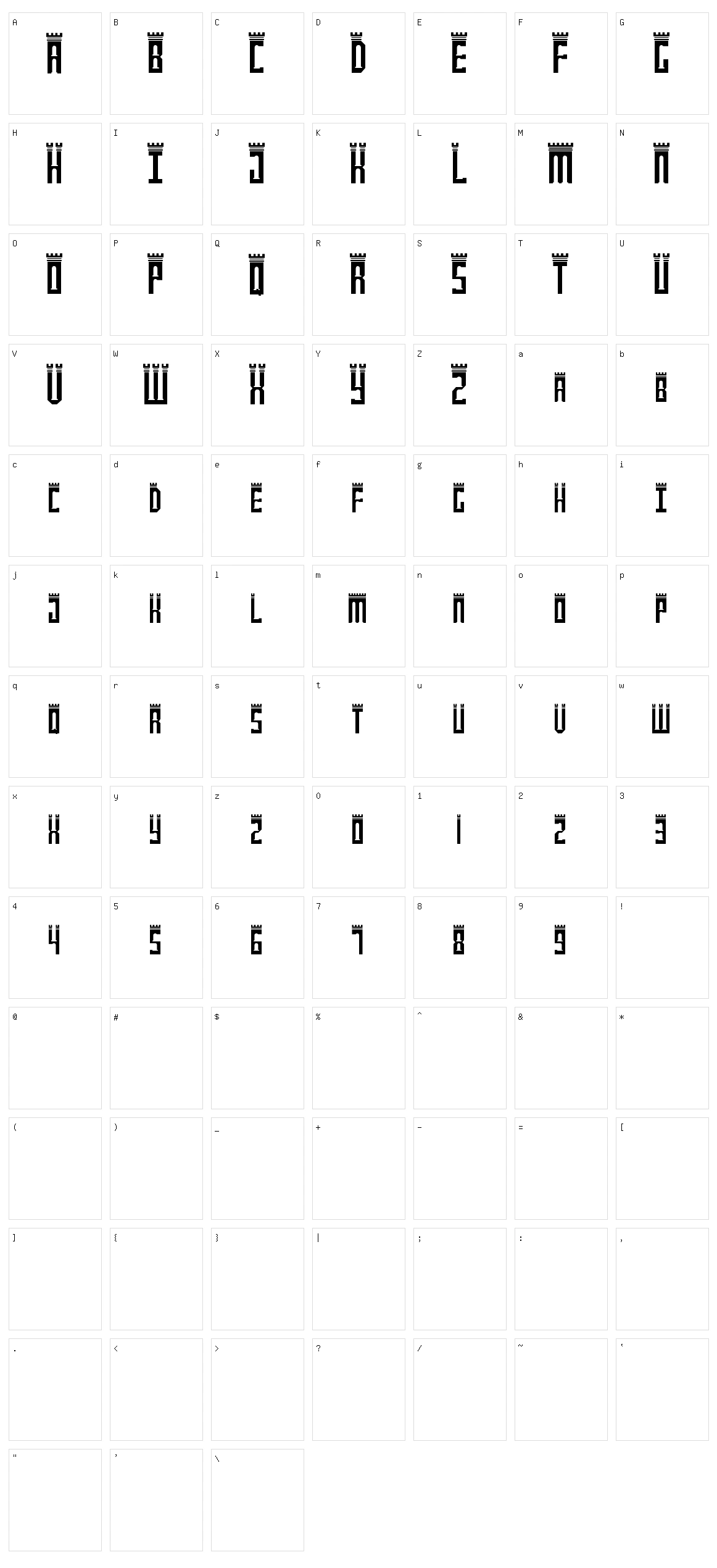 Newcastle Character Set