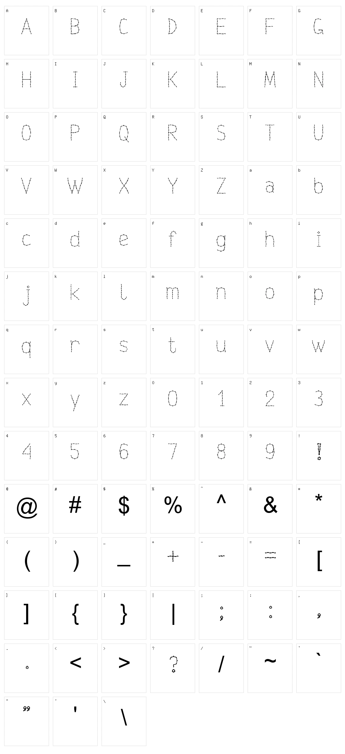 Nexarumpelstil Character Set