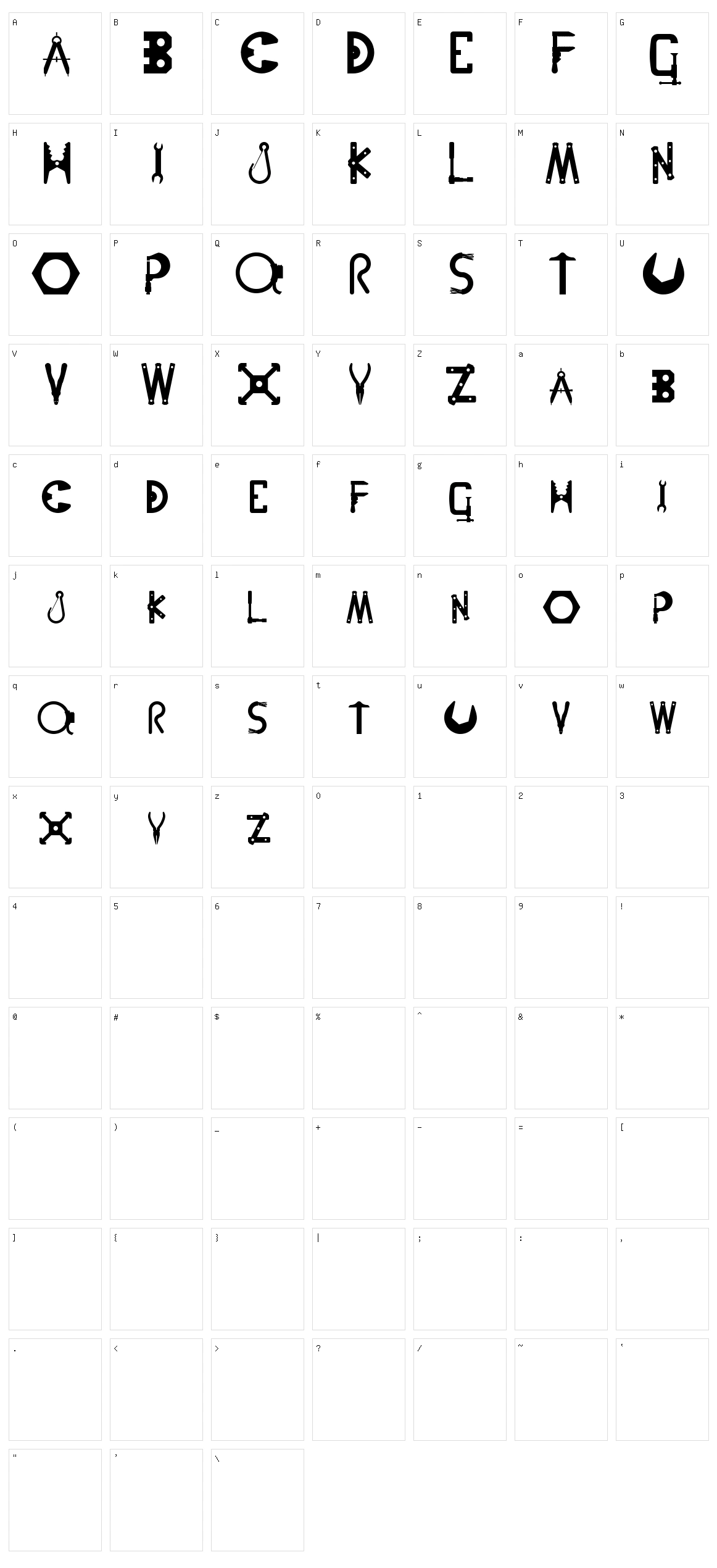 Nuts N Bolts Character Set