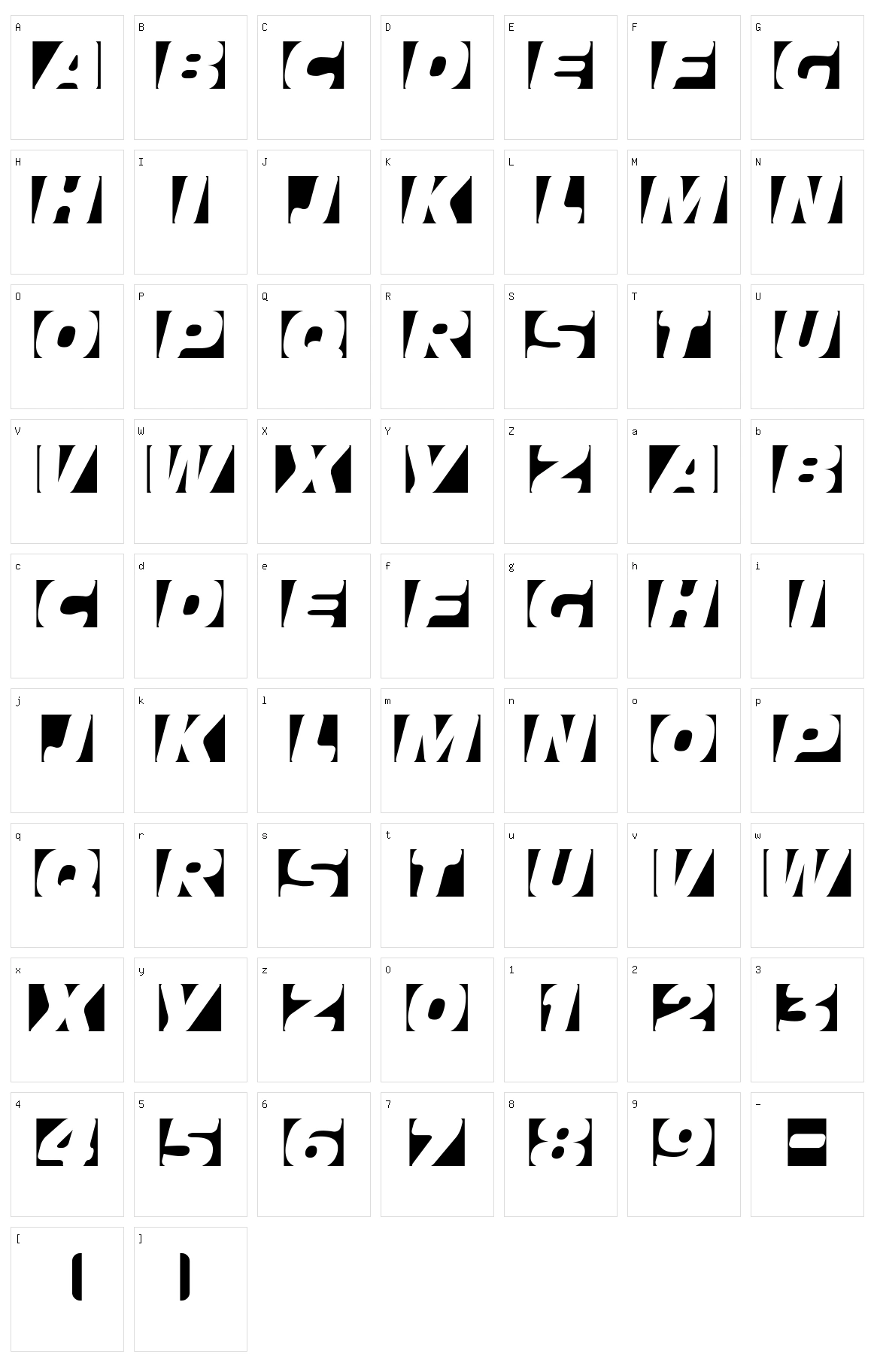 Obliquo Character Set