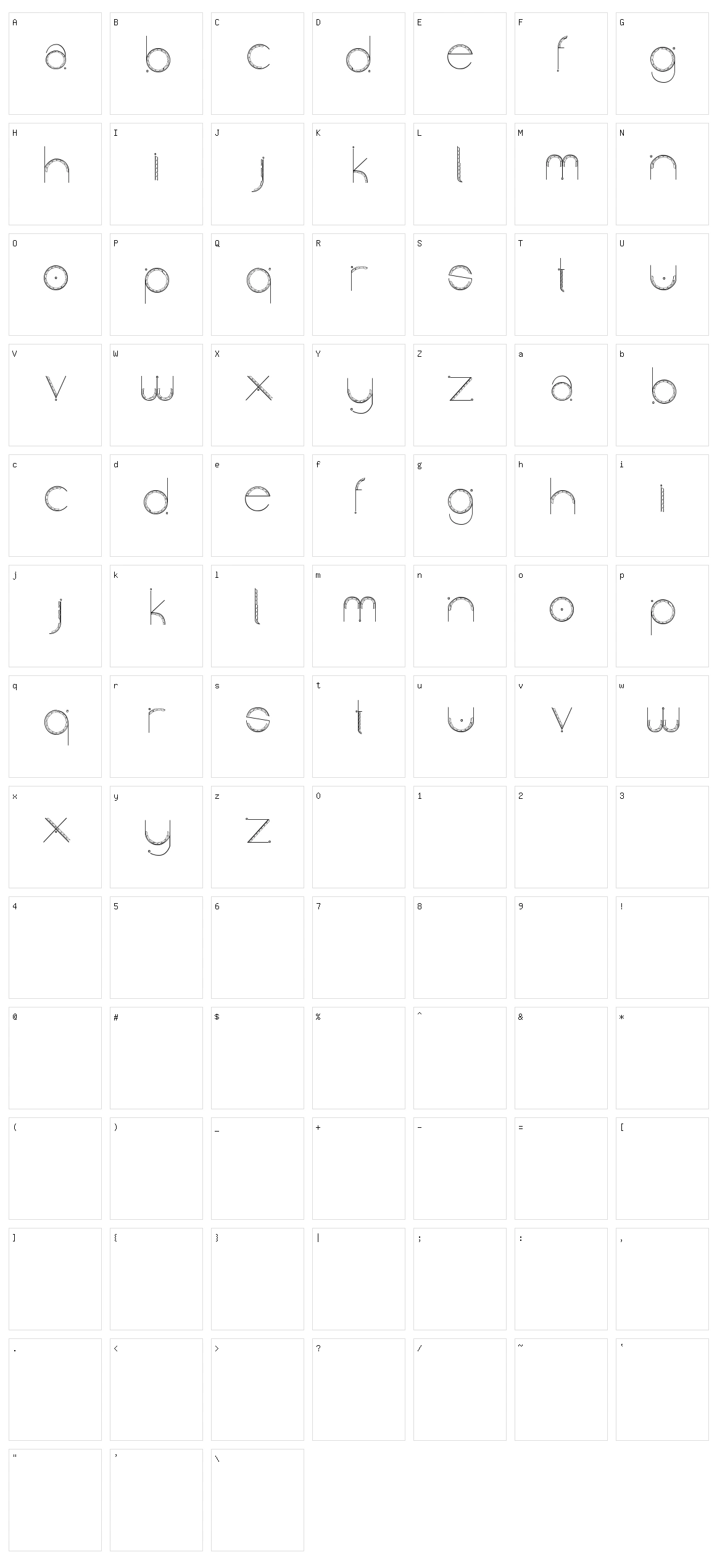 Obscura Character Set