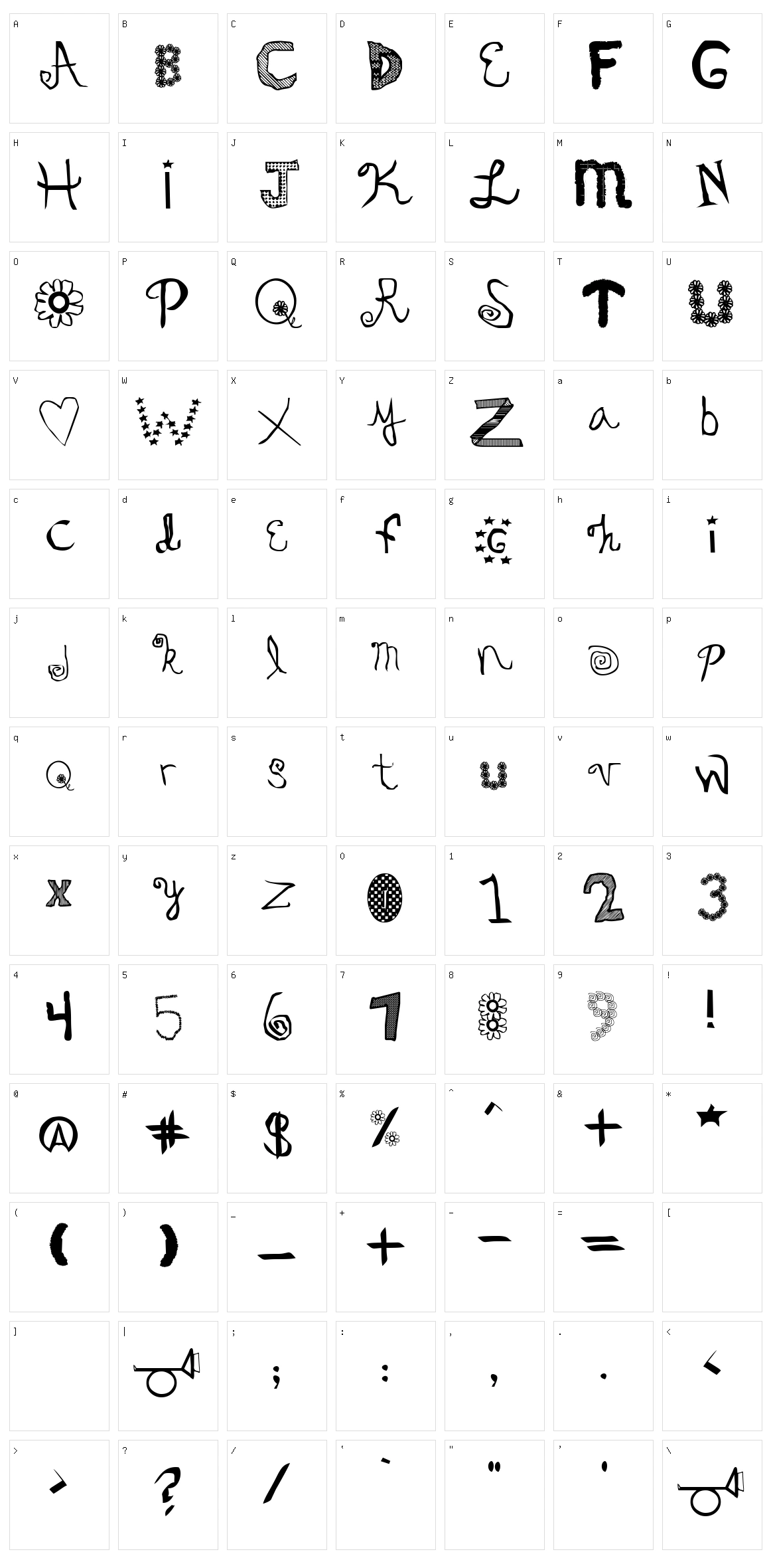 Oedipa Character Set