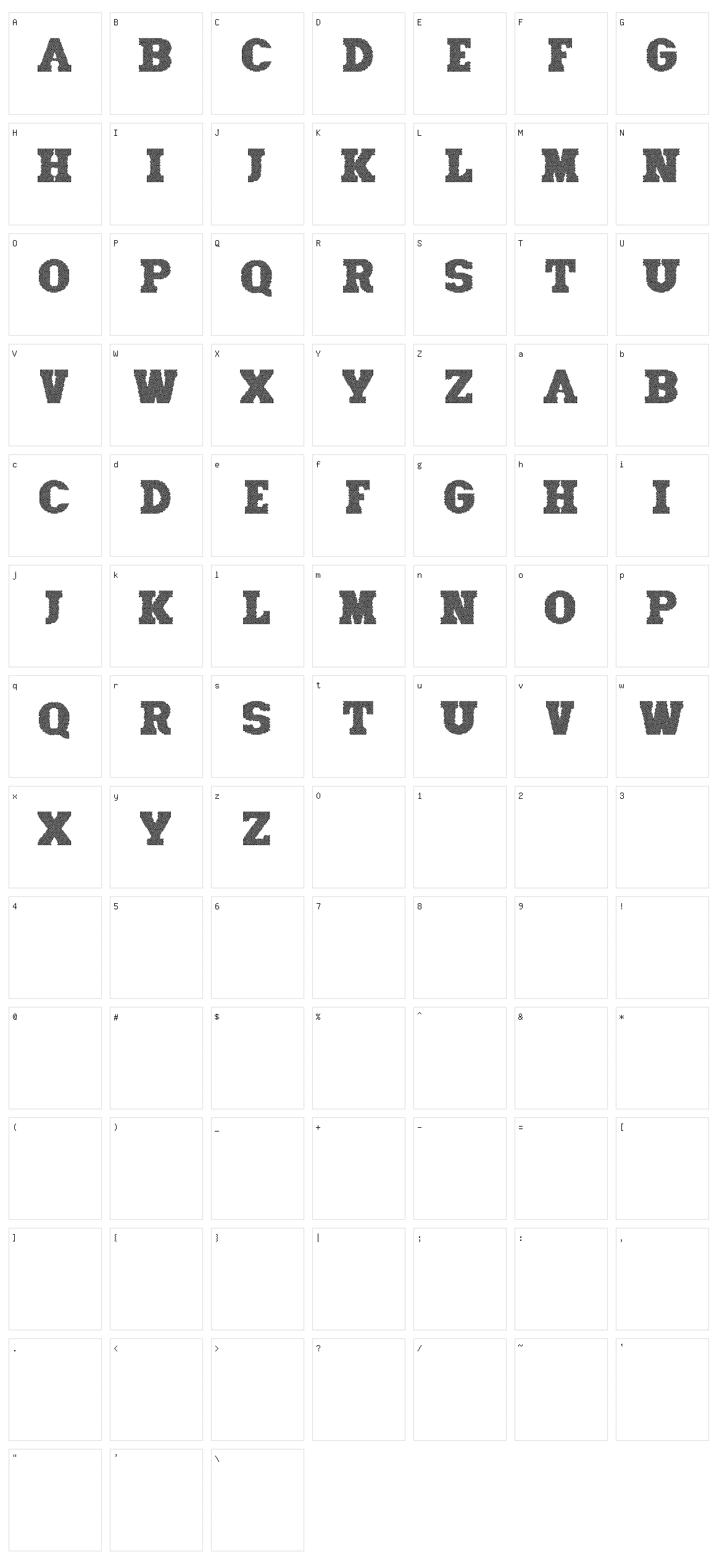Old Mosaic Caps Character Set