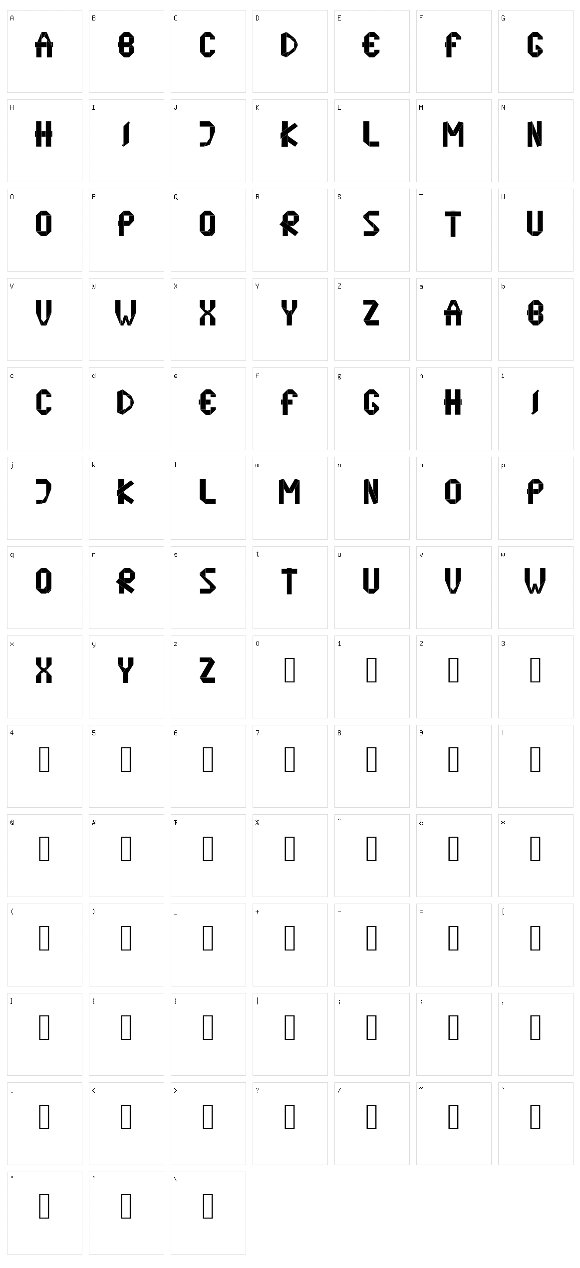 Origame Character Set