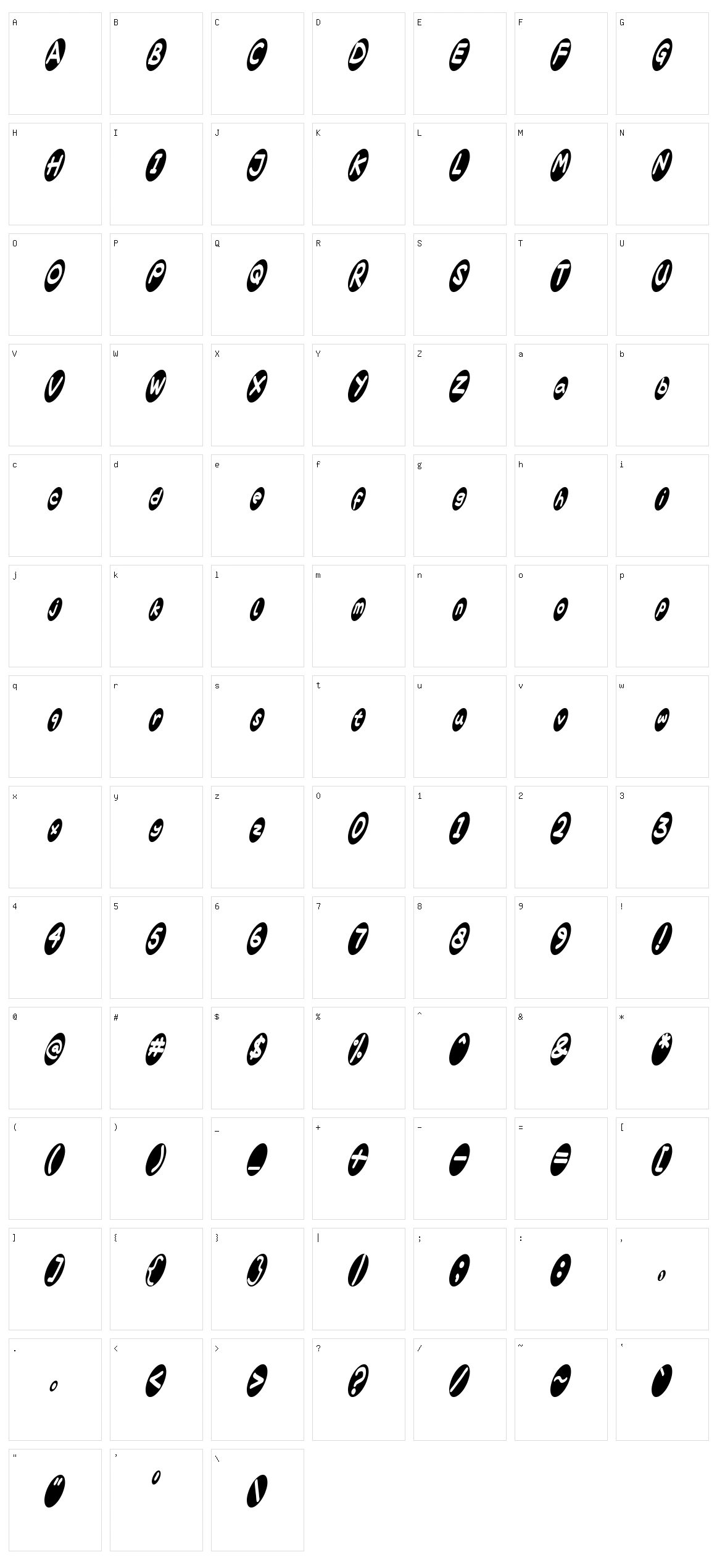 Ovalium Starmind Character Set
