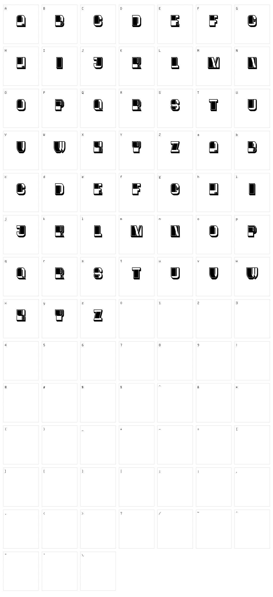 Oysters Character Set