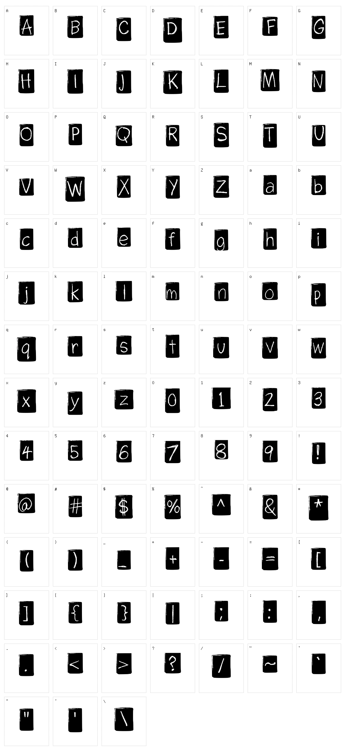 Paf Header Character Set