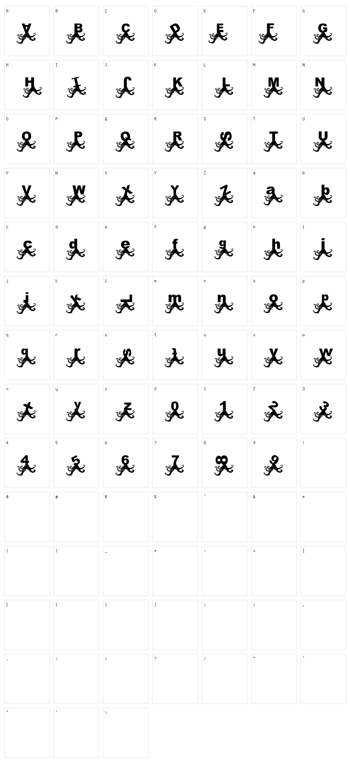 Paul Pulpo Character Set