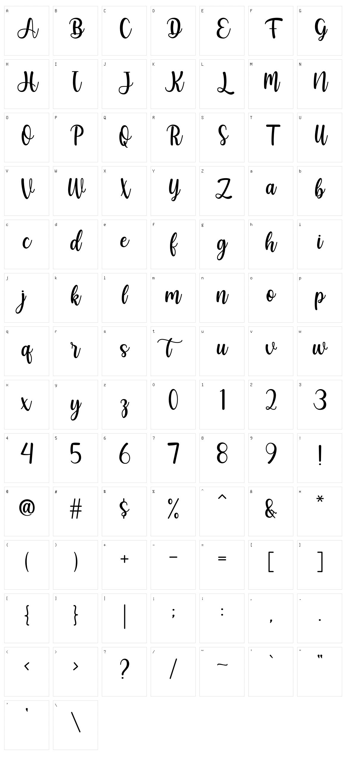 Mathilda Character Set