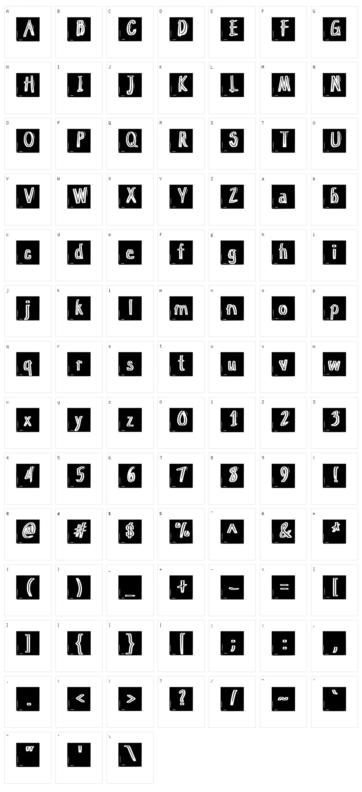 Penbytes Tile Character Set