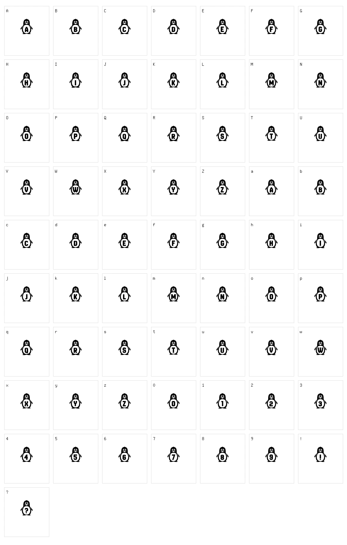 Penguins Character Set