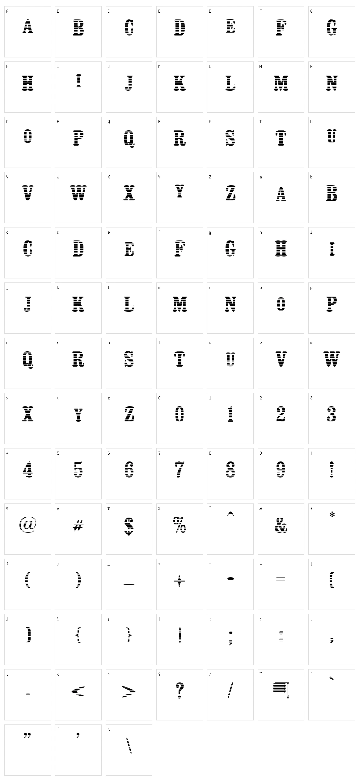 Persiana Character Set