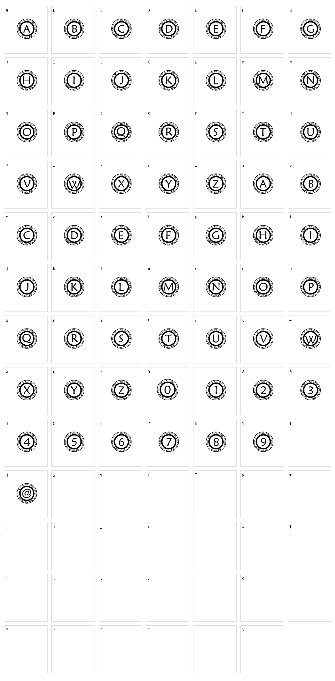 PF Scircle1 Character Set