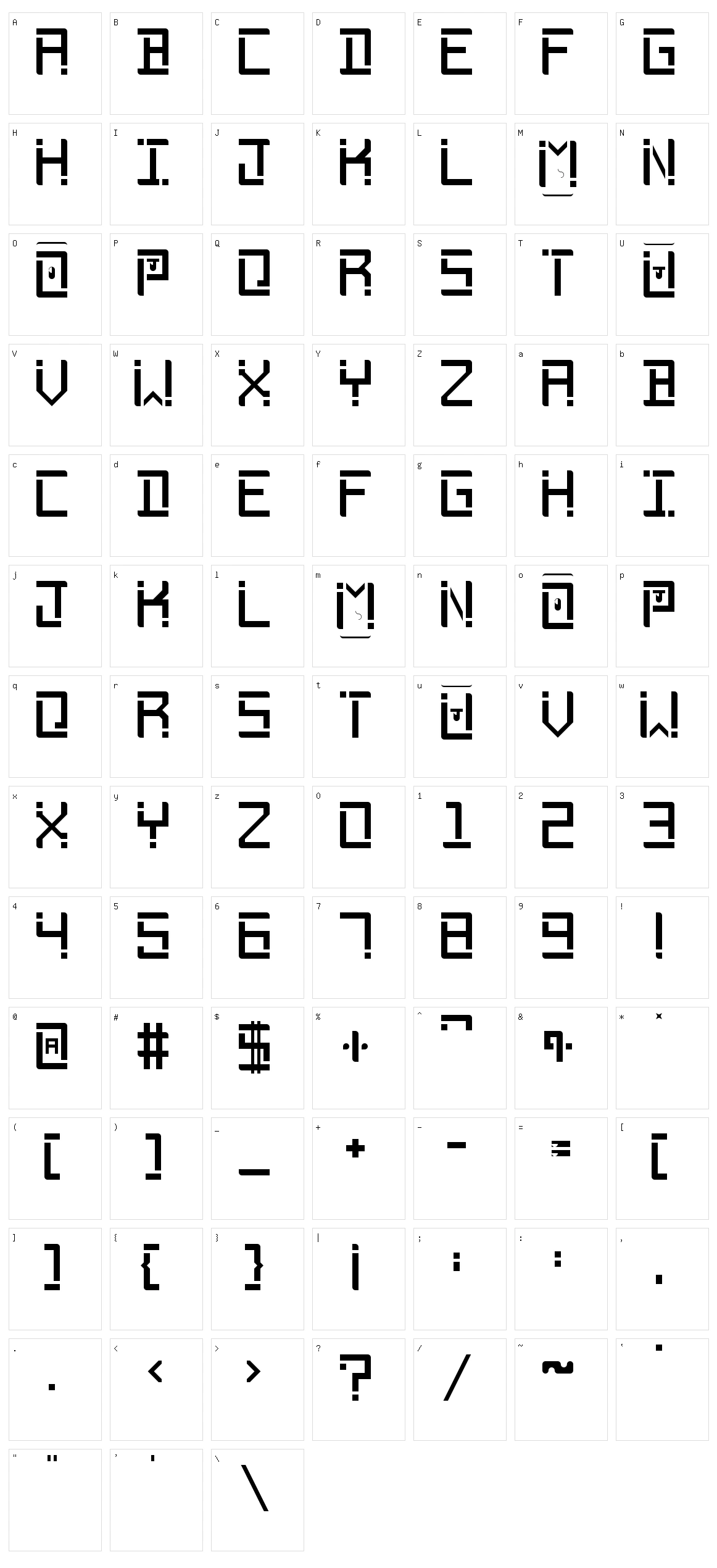 Phantomonia Character Set