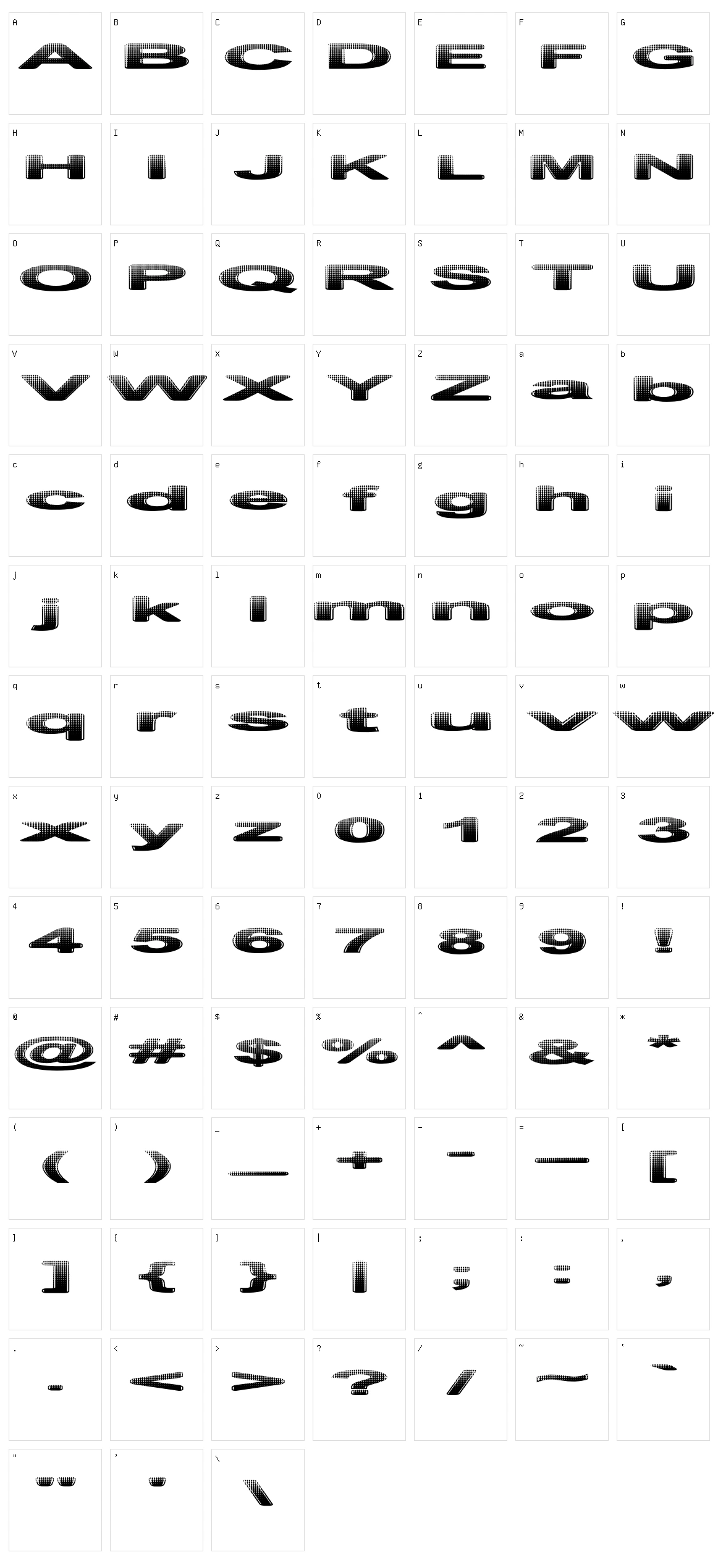 Philtered Phont Character Set
