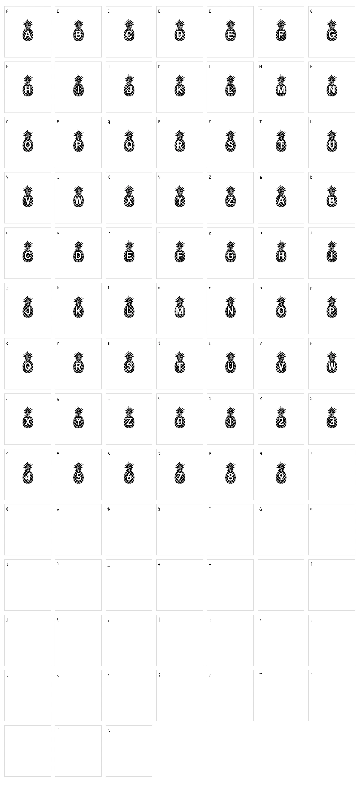 Pineapple Mono Character Set