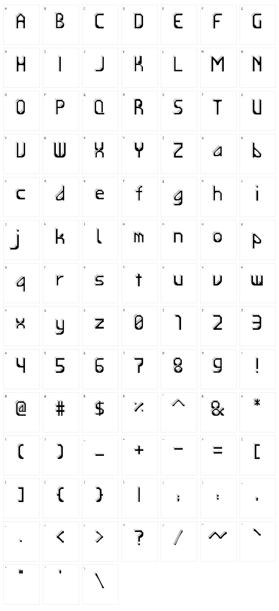 Pinen Character Set