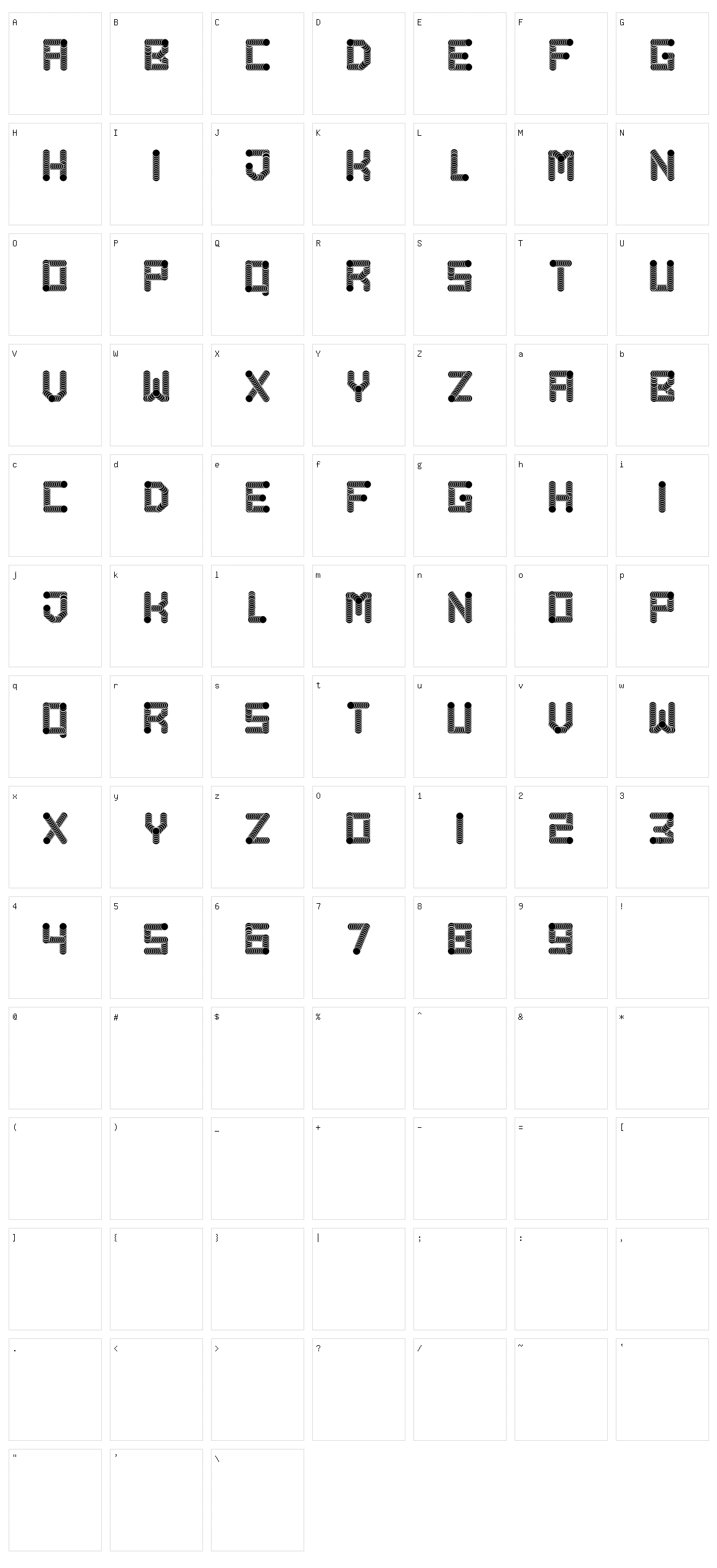 Pipes Character Set