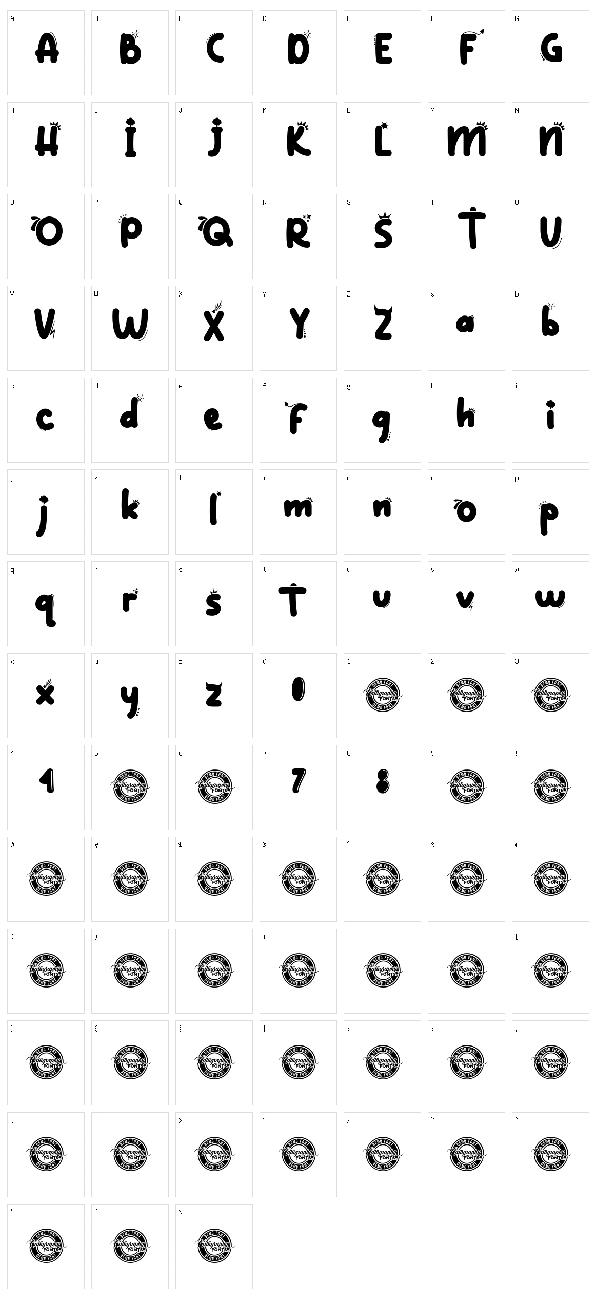 Playout Character Set