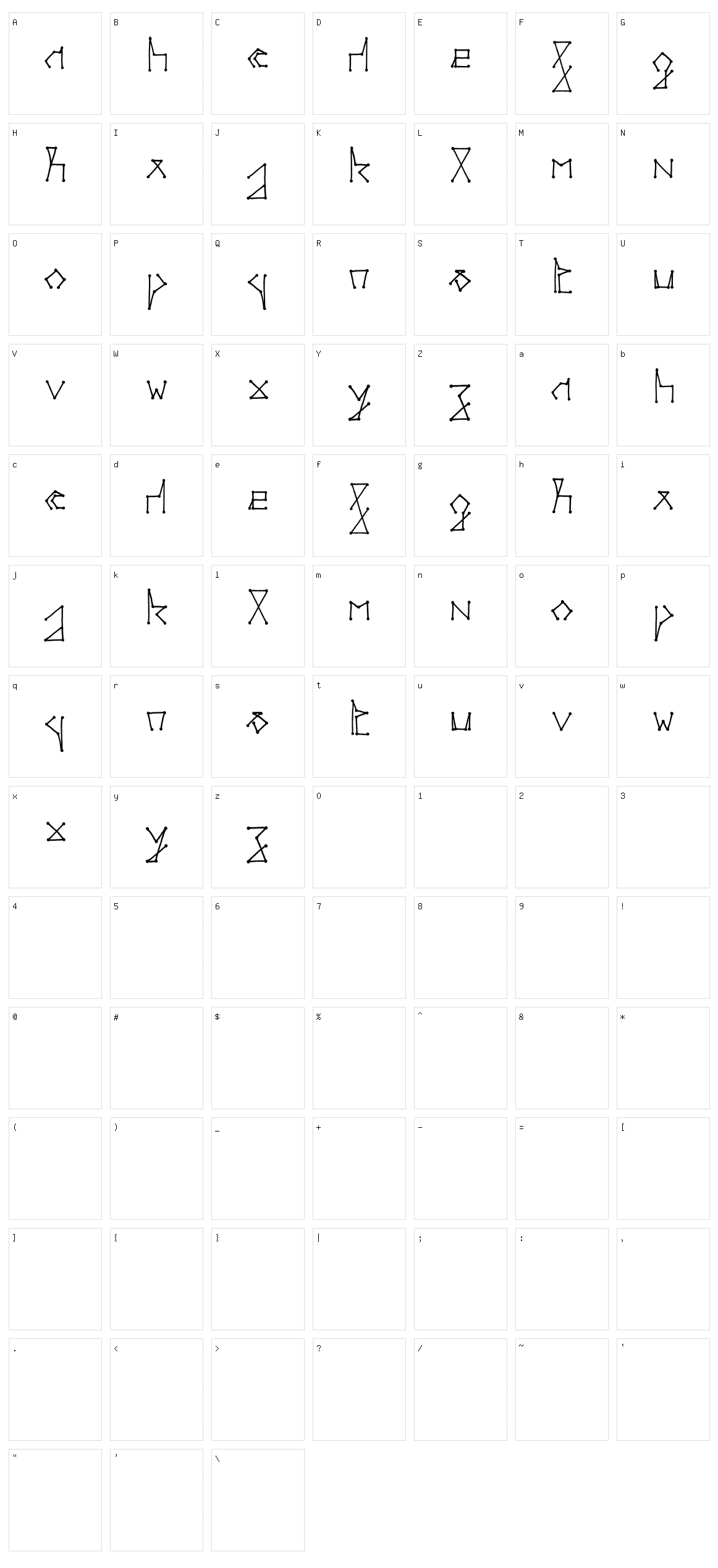 Point Ã  point Character Set