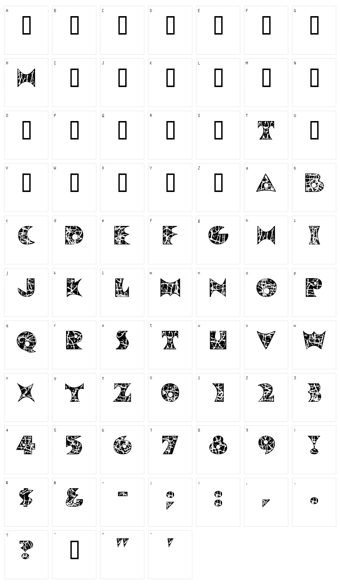 Pollock MF Character Set