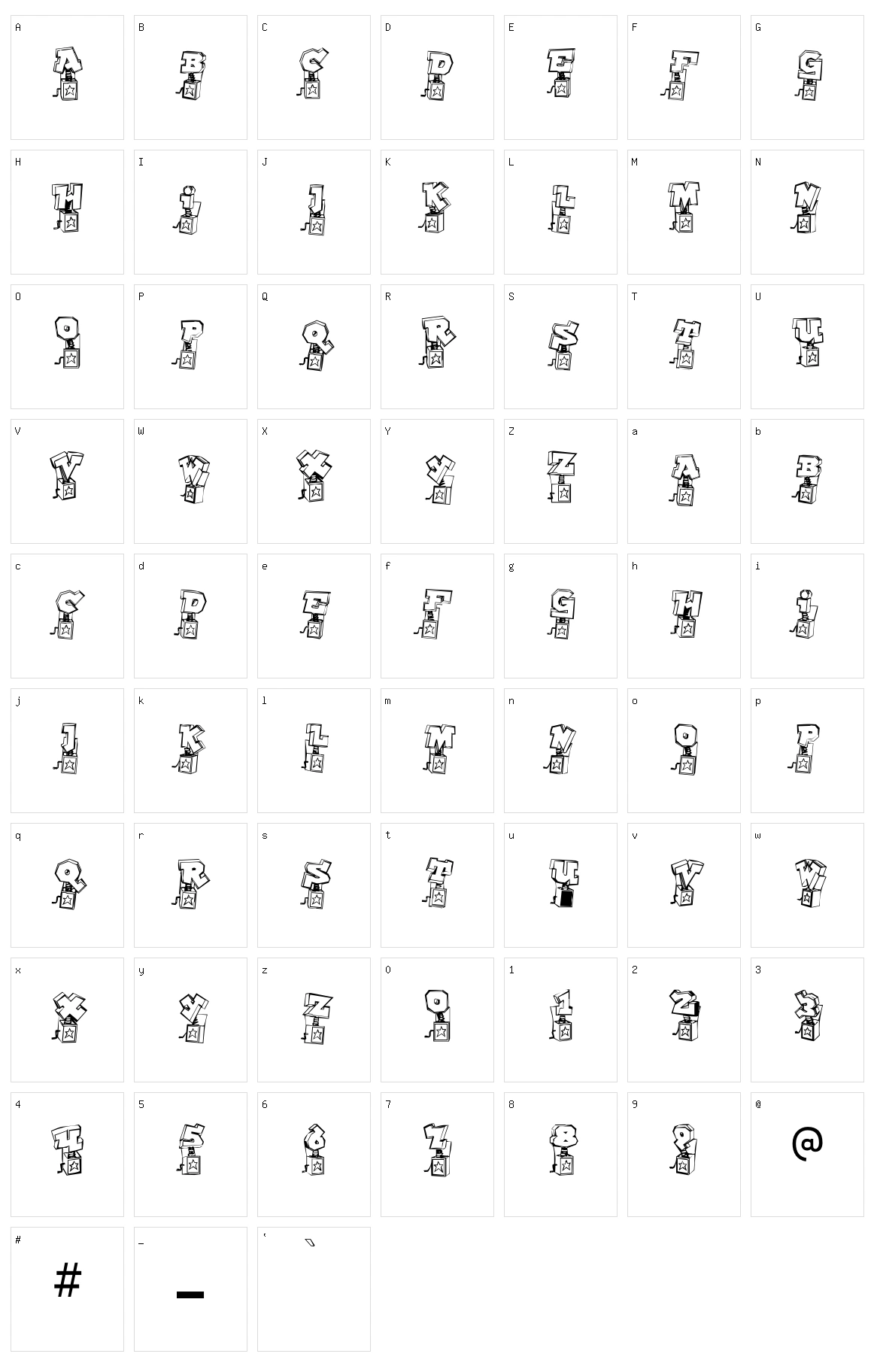 Pop Up Fontio Character Set