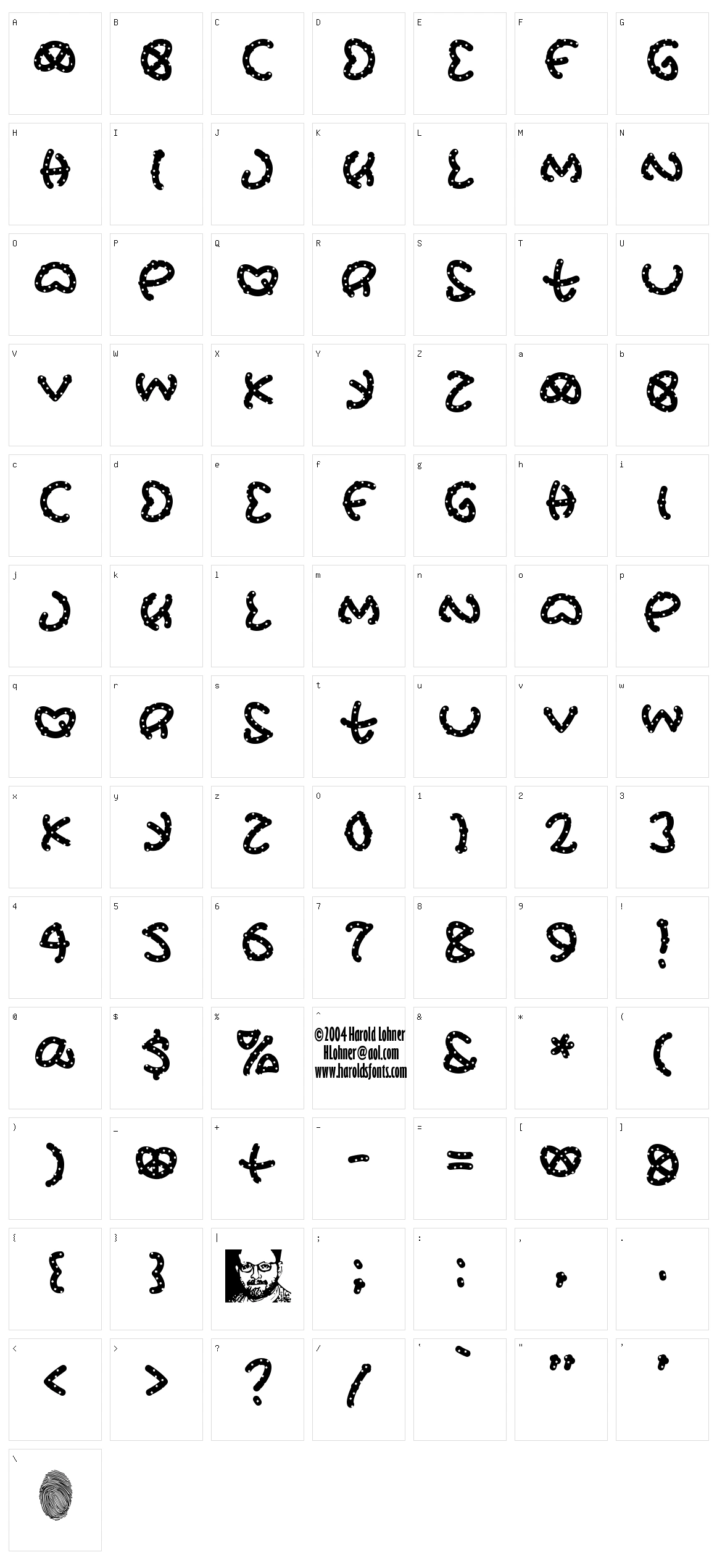 Pretz Character Set