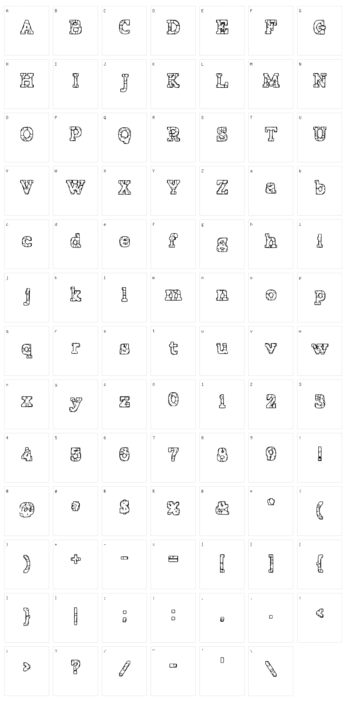 Prison Tattoo Character Set