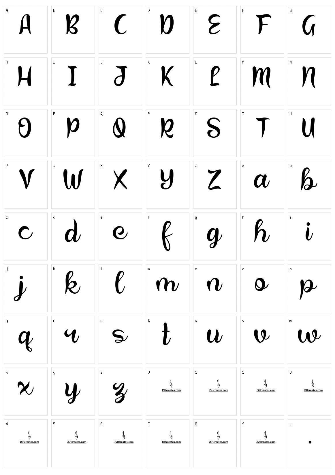 Calligraphy Sunshine Character Set