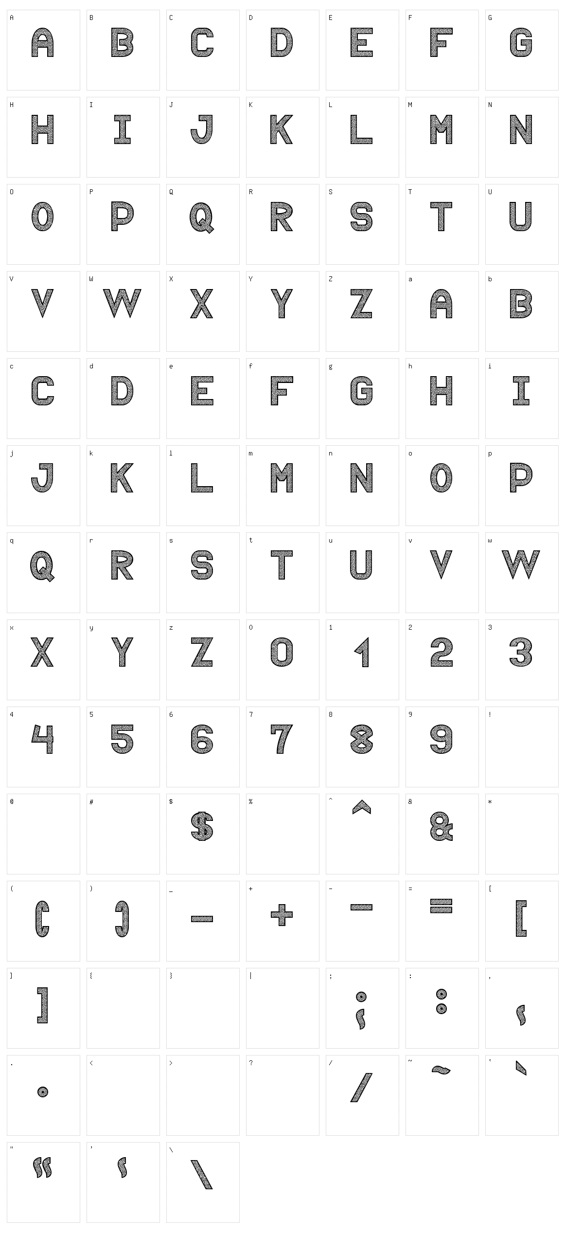 Puntiyisca St Character Set