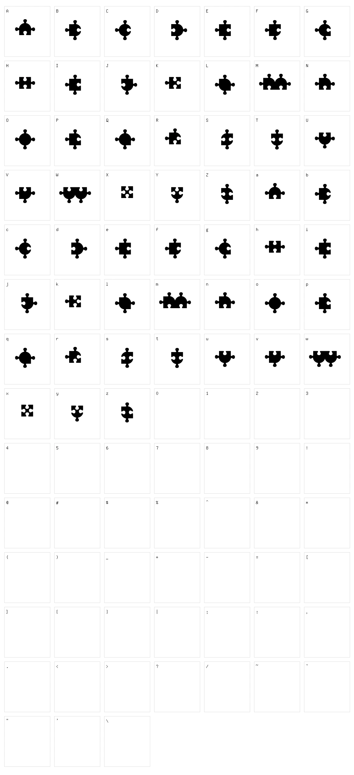 Puzzle Character Set