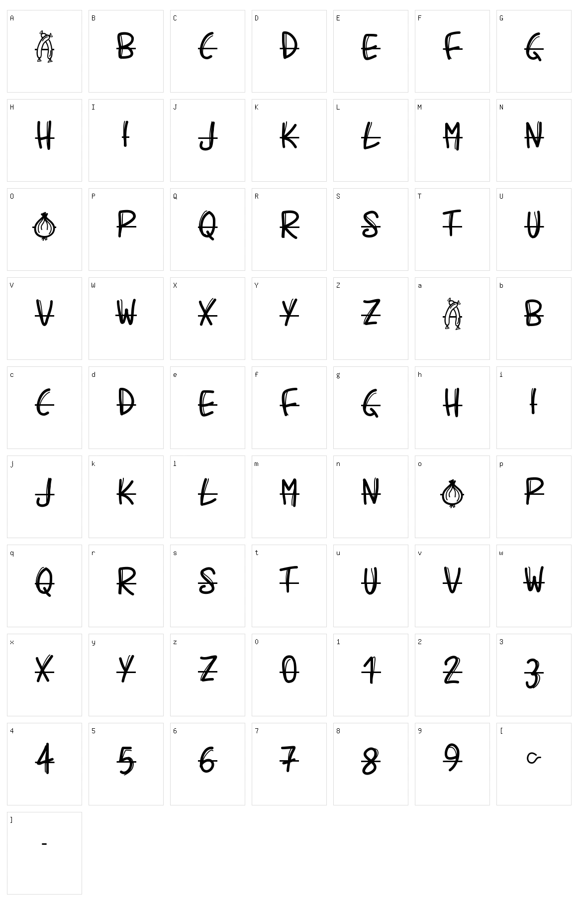 PW Barbecue Character Set