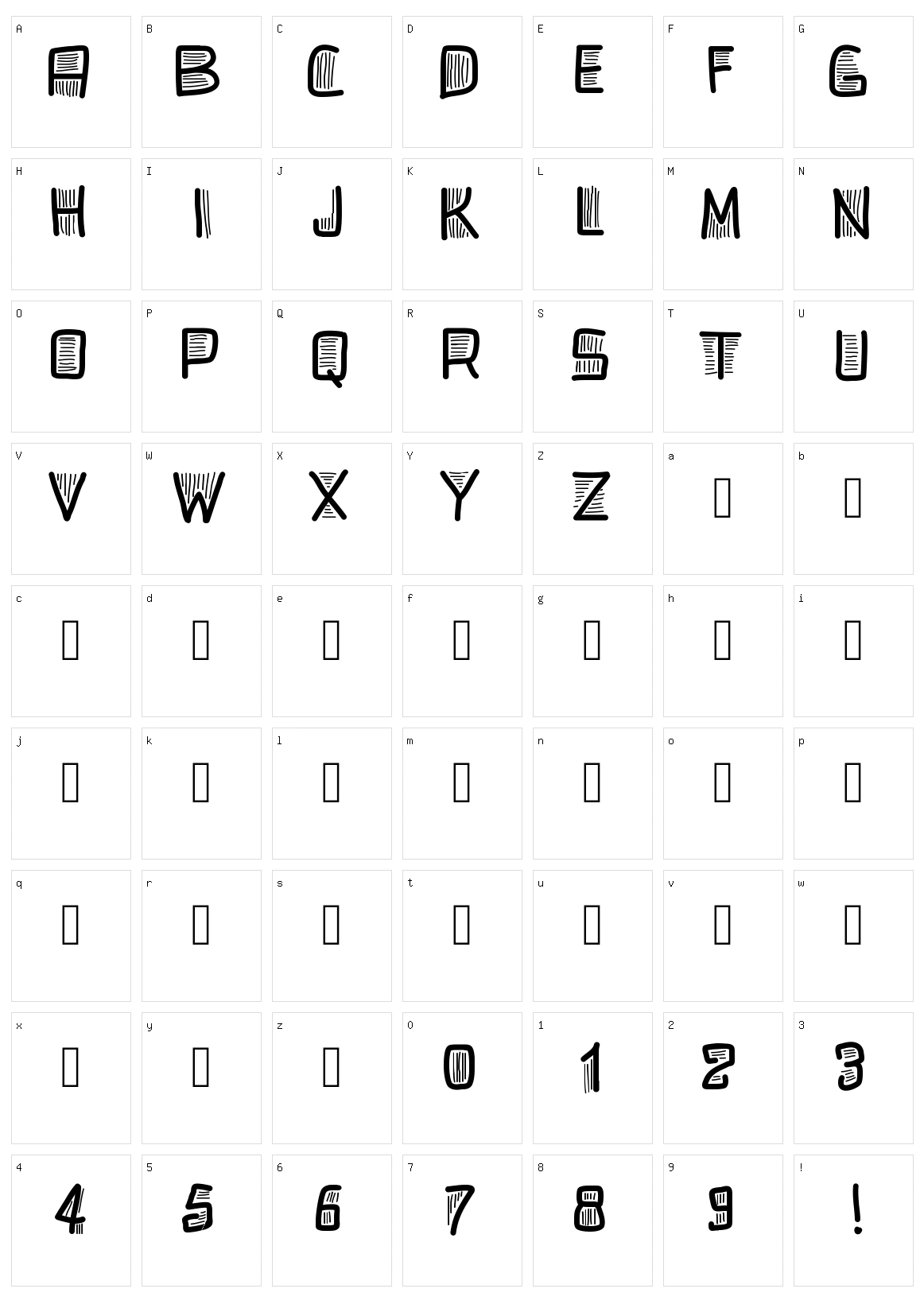 PW Beardfont Character Set
